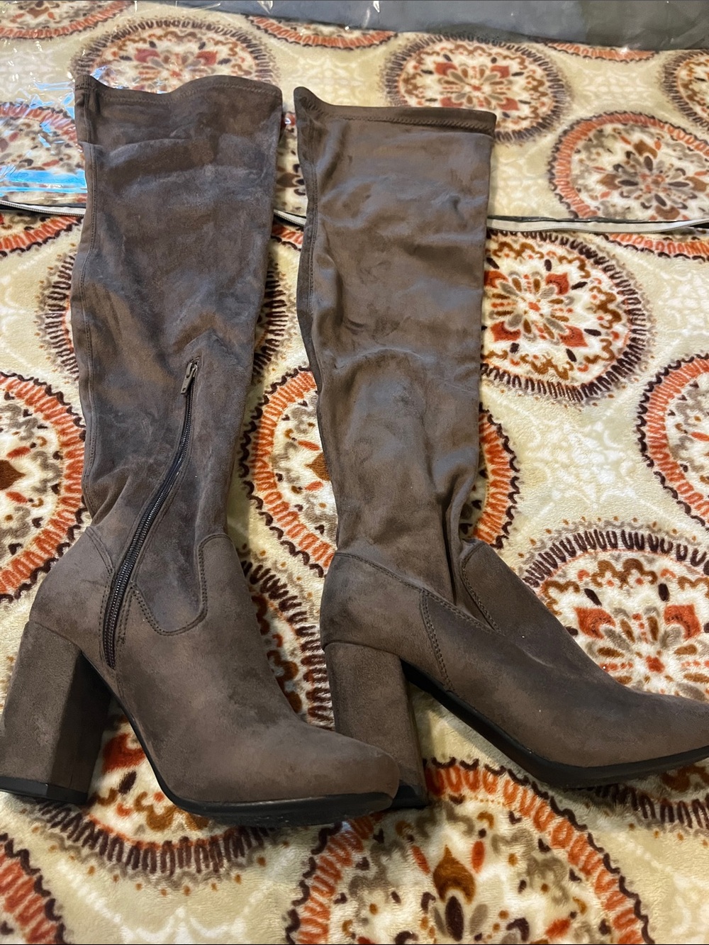 Women’s Tall Suede Block Heel Boots - Brown